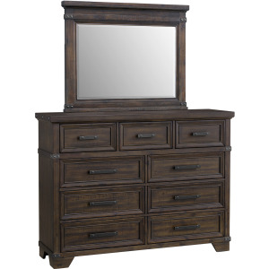 Colorado City Dresser and Mirror Set in Charcoal