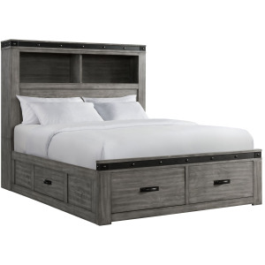 WADE GREY FULL STORAGE BED