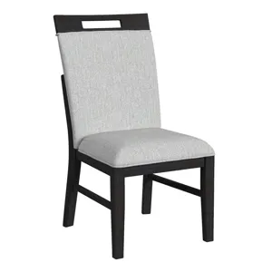 Transcend Dining Side Chair with Light Grey Fabric in Charcoal (2 Per Carton)