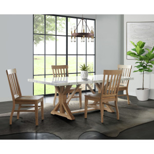 Lakeview 5 PC Dining Set in White Marble