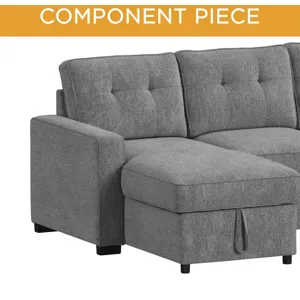 Homer LHF Storage Chaise in Clementine Grey