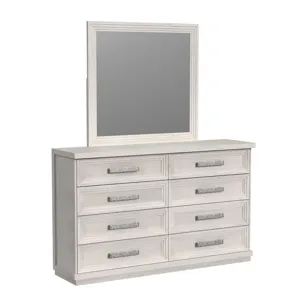 Avalanche Dresser and Mirror Set in Antique White