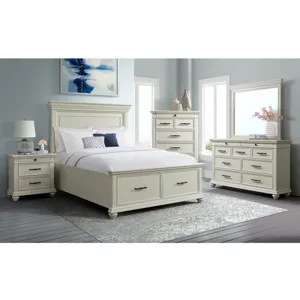 Slater 3 PC King Bedroom Set in Antique White