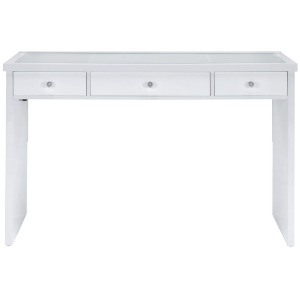 Ariana Dressing Table Base w/Frosted Glass - White W/Light