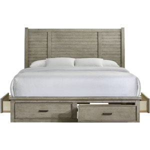 Sullivan Queen Storage Footboard & Slats in Drift Grey