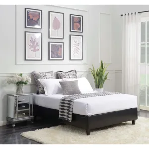 Abby Platform Full Base Bed Black PU (3A Packing)
