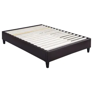 Abby Platform Full Base Bed Brown PU (3A Packing)