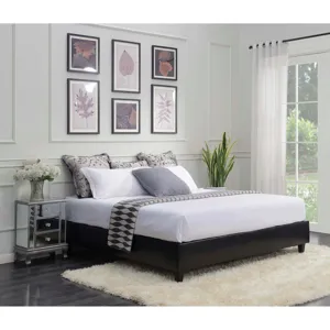 Abby Platform King Base Bed Black PU (3A Packing)