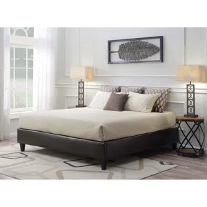Abby Platform King Base Bed Brown PU (3A Packing)