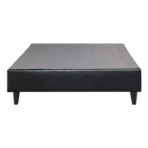 Abby Platform Queen Base Bed Black PU (3A Packing)