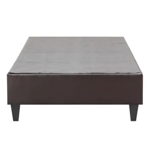 Abby Platform Twin Base Bed Brown PU (3A Packing)