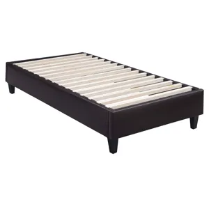Abby Platform Twin Base Bed Brown PU (3A Packing)