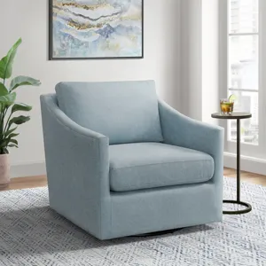 Acacia Swivel Chair in Freya Light Blue