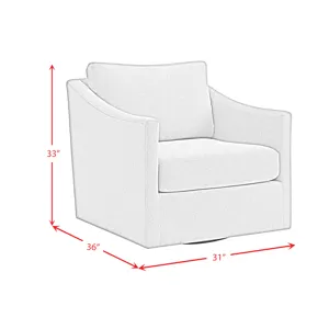 Acacia Swivel Chair in Freya Light Blue