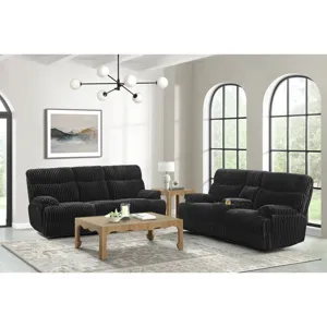 Admiral Motion Loveseat with Console in Masis Black