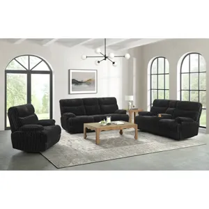 Admiral Motion Loveseat with Console in Masis Black