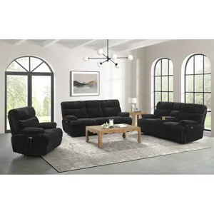 Admiral Power Motion Loveseat with Console in Masis Black