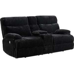Admiral Motion Loveseat with Console in Masis Black