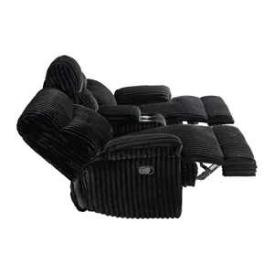Admiral Motion Loveseat with Console in Masis Black