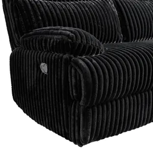 Admiral Motion Loveseat with Console in Masis Black