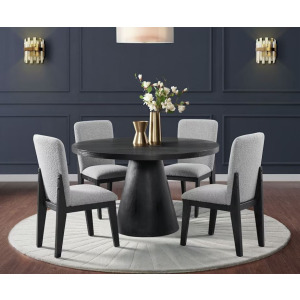 Portland 5 PC Round Dining Set in Black