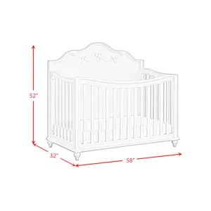 Alana Crib with Guardrails in White