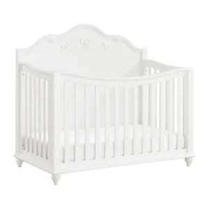 Alana Crib with Guardrails in White
