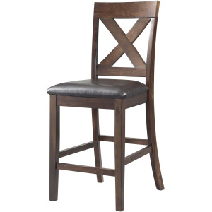 Alex Counter Side Chair W/Brown PU Espresso (2 Per Pack)