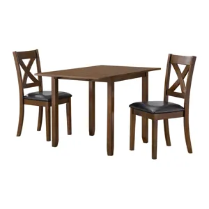 Alex 3PC Dining Set with Drop Leaf Table in Espresso