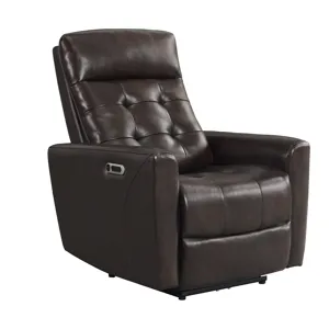 All Star Power Recliner with Power Headrest in Jazz Brown (Top Grain/PVC)