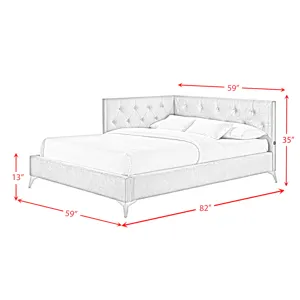 Amberley Full UPH Corner Bed with LED and USB in Grey