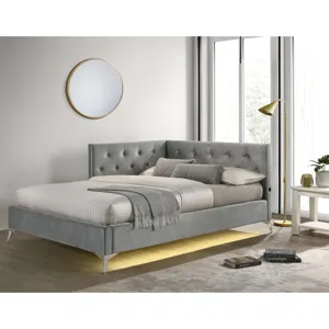 Amberley Full UPH Corner Bed with LED and USB in Grey