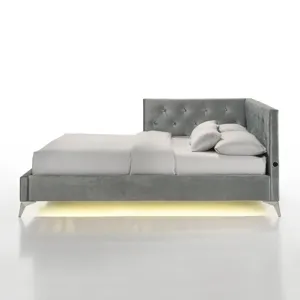 Amberley Full UPH Corner Bed with LED and USB in Grey
