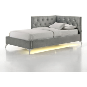 Amberley Twin UPH Corner Bed with LED and USB in Grey