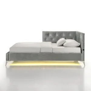 Amberley Twin UPH Corner Bed with LED and USB in Grey