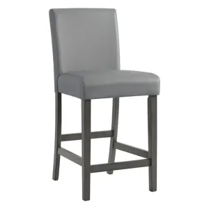 Ambridge 5PC Round Counter Set With Faux Marble Top in Brushed Grey