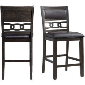 Amherst Counter Side Chair W/PU Cushion Dark Finish (2 Per Pack)