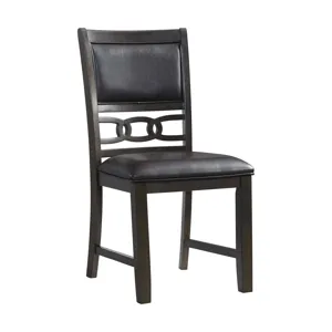 Amherst Dining Side Chair W/PU Cushion Side Stretcher Dark Finish (2 Per Pack)
