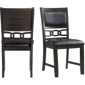 Amherst Dining Side Chair W/PU Cushion Side Stretcher Dark Finish (2 Per Pack)
