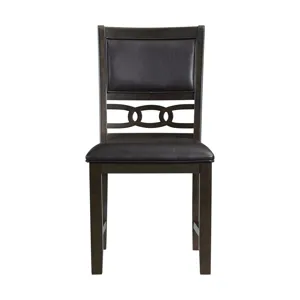 Amherst Dining Side Chair W/PU Cushion Side Stretcher Dark Finish (2 Per Pack)
