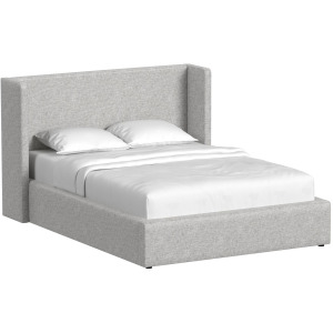 Angeline Complete Queen Non-Storage Bed in Grey Fabric