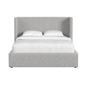 Angeline Complete Queen Non-Storage Bed in Grey Fabric