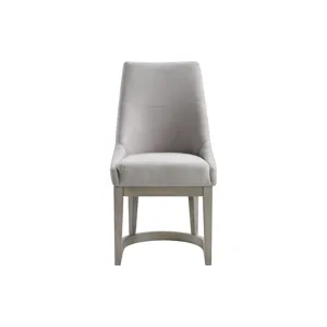 Arcadia Dining Side Chair with Light Grey Fabric & Wood Base in Grey (2 Per Carton)