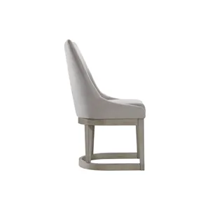 Arcadia Dining Side Chair with Light Grey Fabric & Wood Base in Grey (2 Per Carton)