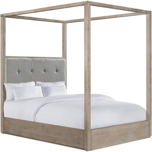 Arcadia Queen Canopy Bed in Grey