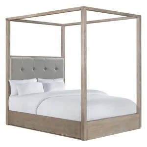 Arcadia Queen Canopy Bed in Grey