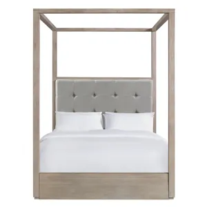 Arcadia Queen Canopy Bed in Grey