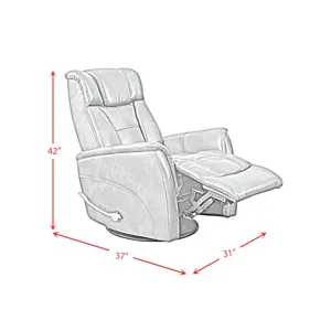 Aries Swivel Recliner in Bolero PU Mushroom