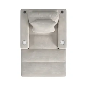 Arizona Chaise with 1 Pillow 20\", 2 Cupholders and 2 USB in Steno Beige