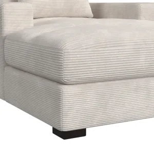 Arizona Chaise with 1 Pillow 20\", 2 Cupholders and 2 USB in Steno Beige